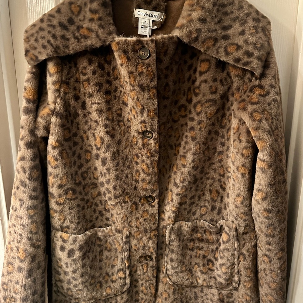Leopard Print Faux Fur Coat